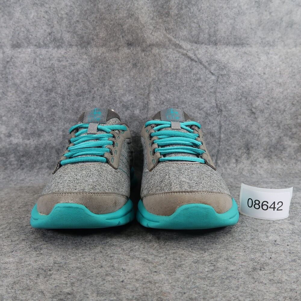 Abeo Shoes Womens 6.5 Athletic Trainers Comfort Walk Run Sport Stellar Grey Teal - Picture 3 of 12
